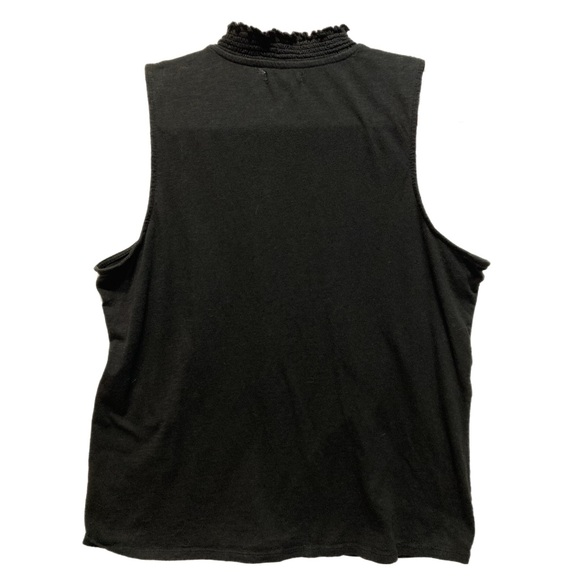 Maurices XL sleeveless black top ruched yoke  silver snaps great cond 11108 - Picture 2 of 6